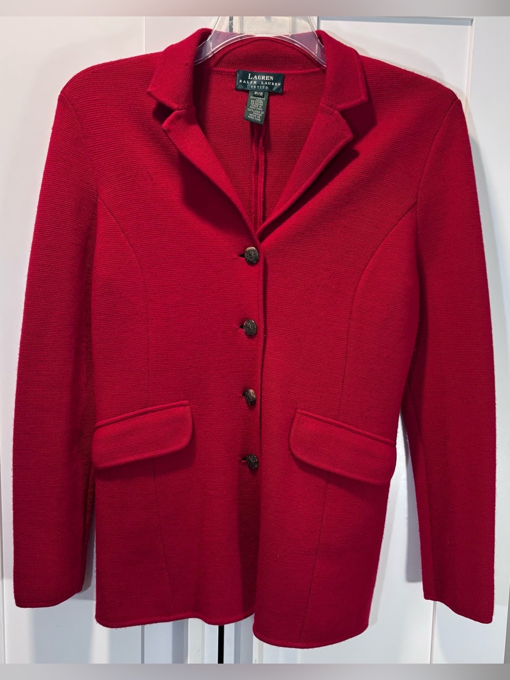 Vintage Lauren Ralph Lauren 100% Merino Wool Jacket Equestrian Women’s Petite S